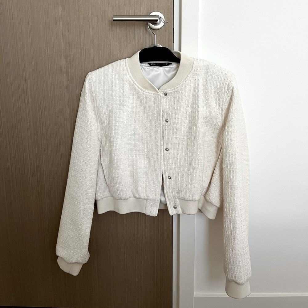 🧥 Zara Cropped Tweed Jacket